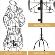 Wire Mannequin Stand Vintage Adjustable Height Dress Display Form For Display - Default - View 4