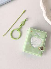 3英寸Kpop心形照片卡活页相册，迷你照片卡册，可用于收集吊坠、DIY钥匙扣，40个口袋