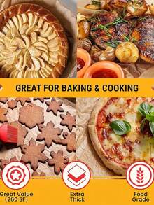 Disposable Baking Paper Roll, Double-Sided Non-Stick, Oven-, Heat-Resistant, Suitable For Cooking, Air Fryer, Steaming, Baking Bread, Sandwich Wrapping, Cake Lining - Apricot - View 5