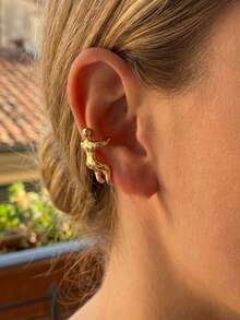 2 piezas Pendientes de moda con forma de Body humano para mujeres, pendientes versátiles y hipoalergénicos de lujo para fiestas y uso diario, regalo de joyería - Oro-02 - Ver 3