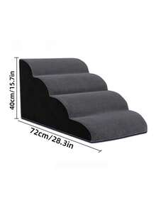 2/3/4 Level Foam Pet Stairs, Portable Dog Bed Steps, Convenient For Small Dogs, Elderly Pets And Injured Animals To Easily Get On And Off Bed, With Removable Pad Cover And Non-Slip Base