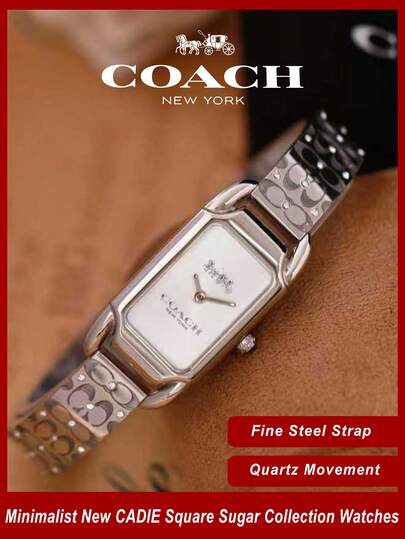 Coach Cadie Silver Stainless Steel Strap White Dial Women's Watch