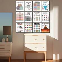 12pcs Motivational Mental Health Poster Set - Positive Relaxation Office Decor, Group & Classroom Counseling Wall Art, Perfect Room Decoration - 8x10 Inch Unframed - Sets - View 10