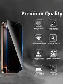 3pcs 9H Hardness Privacy Screen Protector Compatible With IPhone X/Xs/XS Max, 11/11 Pro/11 Pro Max, 12 Mini/12/12 Pro/12 Pro Max, 13/13 Mini/13 Pro/13 Pro Max, 14/14 Plus/14 Pro/14 Pro Max, 15/15 Plus/15 Pro/15 Pro Max, 16/16 Plus/16 Pro/16 Pro Max, 17/17 Air/17 Pro/17 Pro Max