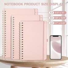 Graph Paper Notebook - Spiral Notebook 8.5\ X 11\, A4 Large Hardcover Leather Journal Grid Notebook, 100 Gsm Thick Graph Paper,Journals For Schoolsss Writing Graphing Engineering Math, Rose Gold - A4-graphA4Graph - View 3