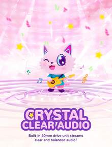 iClever HS25 Audífonos para niños Orejas de Gato, luz LED, Volumen  de 85 dBA, Sonido estéreo, Foldable 3.5mm, sobre la Oreja Audifonos niña, Escuela, Viajes, Rosa Fuerte - Rosa Fuerte - Ver 6