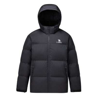 CAMEL CROWN Men's Waterproof Winter Thickened Down Jacket, Warm Down Hooded Short Puffer Jacket