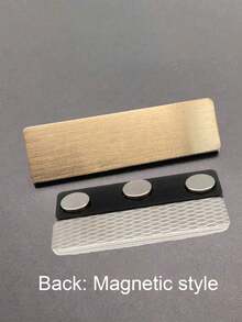 1pc Customized Engraved Magnetic Stainless Steel Name Tag Card Holder Badge For Office School Enterprise - Multicolor - View 30