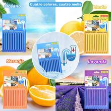 4 Paquetes Tratamiento Contra Malos Olores en Tuberias y Coladeras, Limpiador de Desagües,Palillos para Desagüe, Limpiador de Desagües, Pipe Cleaning Sticks, para Cocina,Baño,Inodoro (48Pcs) - De Estado sólido - Ver 6
