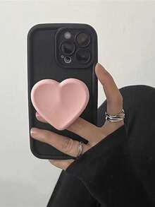 1pc Heart-Shaped Silicone Slouchy Phone Holder, Suitable For Any Smartphone, Adhesive Cushion Stand, Cute Gift Compatible With IPhone, Android, Birthday, Family & Friends - Multicolor - View 2