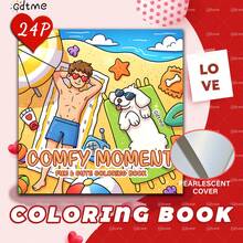 舒适生活系列涂色书，展现小狗的快乐生活，24页可爱有趣的涂鸦，助您放松身心。减压好帮手，是返校礼物、母亲节礼物、复活节装饰和办公用品的理想之选。 - 彩色 - 查看 13