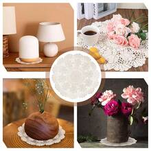 16Inch Round Doilies For Tables Crochet Doilies Tablecloth Beige Doily Cotton Lace Doily Handmade Table Doilyy Overlay (1 Pack, 40cm Diameter) - Beige - View 7