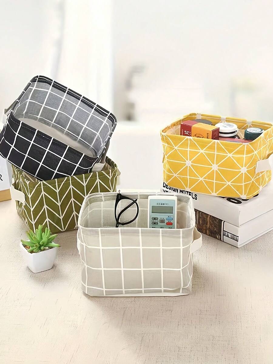 Portable Desktop Storage Box, Multi-Functional Organizer Basket, Durable Fabric Storage Bag With Handle, Suitable For Dorm, Home, Kitchen, Bedroom, Bathroom, Storage Box, Storage Container, Organizer Bag, Home Goods, Travel Essential, Room Decor, Home Decor
