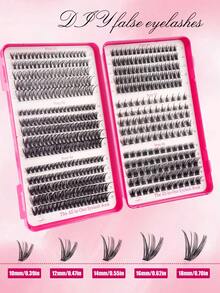 500/470/425/300 Pcs - 6 Pairs Eyelash Extension Set, Suitable For Beginners To Create Various Eye Makeup. The Set Includes False Eyelashes. Thick And Soft, Can Enlarge The Eyes, Easy To Use. Portable Segmented False Eyelash Box, Large Size Eyelash Album. Suitable For Daily Makeup, Cartoon Makeup, Etc. - D - Xem 5