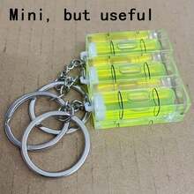 迷你水平仪钥匙扣，便携式小型水平仪，液位测量工具，口袋水平尺，适用于家庭DIY安装和找平