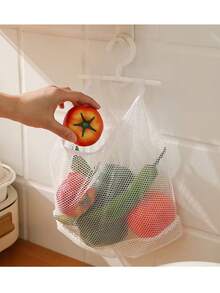 悬挂式收纳架、衣夹篮、衣夹架、脏衣篮、晾衣架 - 白色 - 查看 2