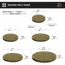 New Furndiy Furniture  For Hardwood Floors, Self-Adhesive Felt Pad For Chairs & Seat Legs, Easy Slide, Anti Scratch, Noise Stopper, Bumper & Buffer, Floor Tection - D In USA - White 1" - 0.9 X 32Pcs White - View 9