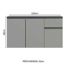 Gabinete Bajo Cocina Madesa Nice Suspendida con 2 Puertas GG - Gris - Ver 2