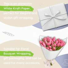 SMART&CASUAL 15\ X 450\ (37.5') Kraft Paper Roll For Art Craft Supplies Gift Wrapping Moving PacFKing  Painting Drawing Paint Easel Poster Chart Paper (White, 15\ W X 450\ L (37.5')) - 白色的 - 查看 5