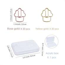 40 piezas de clips de papel con forma de pastel en caja transparente, en color oro rosa y oro amarillo, divertidos y lindos clips de papel, marcadores, clips para planificador como suministros de oficina divertidos, regalos escolares y decoración de boda - Pastel 30 piezas - Ver 3