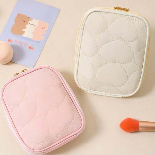 Compact Minimalist Lipstick Pouch, Portable Travel Makeup Organizer