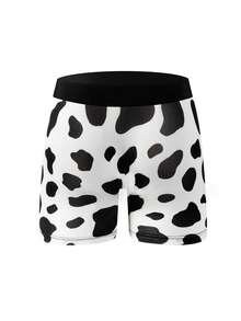 一件式舒适奶牛纹男士平角内裤：透气高弹柔软面料，日常穿着 - 彩色 - 查看 3