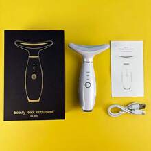 3-In-1 Red Light Neck & Face Massager, Facial Beauty Device, Facial Shaping Tool For Home Skin Care - White - View 5