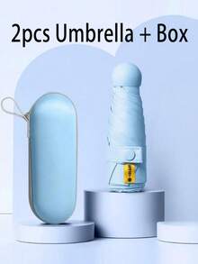 1 pieza Mini paraguas portátil, paraguas plegable, paraguas de sol, paraguas de negocios, mini paraguas plegable, mini paraguas portátil a prueba de agua para viajes, paraguas de protección UV para mujeres contra el sol y la lluvia, paraguas de viaje a prueba de viento, resistente a la lluvia y el viento para mujeres, mini paraguas de viaje, paraguas plegable con funda de transporte, con cubierta protectora, protección UV y contra la lluvia, 6 varillas reforzadas, apertura manual, paraguas plegable - Multicolor - Ver 25