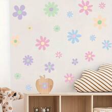 1pc Colorful Daisy Floral Flower Wall Stickers Decals For Bathroom Kitchen Bedroom Playroom Home Wall Decor - Multicolor - View 3