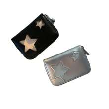 Korean Style Star Card Holder, Minimalist Fashion Portable Multi-Functional Travel Document Purse. - màu đen - Xem 6