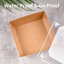 5/10/20 Peças Caixas de Sobremesa com Tampa Transparente, Adequadas para Alimentos Cozidos, Material de Papel Kraft à Prova de Óleo, Caixas de Papel Kraft Branco/Rosa para Assar, Ideal para Guardar Biscoitos, Macarons, Bolos, Sanduíches, Adequado para Casamentos, Festas, Ocasiões Especiais - Castanho - Visão 4