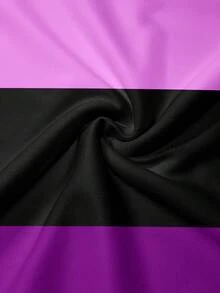 Men's Casual Contrast Color Short Sleeve Polo Shirt, Summer - Purple - View 4