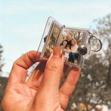 Bonuci 1个/10个装 2英寸迷你相册，情人节照片收纳盒带钥匙扣，口袋相册钥匙扣，适合存放照片，情人节礼物，婚礼礼物，钥匙扣相册，包包挂件，可存放身份证照片，透明照片收纳相册，可爱礼物 - 彩色 - 查看 8