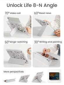 Cute Cartoon Bear, Butterfly, Letter, Star, Bow Heart Patterned Double-Sided Acrylic Transparent Crystal Back Cover, Shock-Resistant , Suitable Compatible With Ipad 7th, 8th And 10th Generation (10.2 Inch). It Has A Built-In Pen Slot And Supports Sleep/Wake Function. An Ideal Gift For Valentine's Day And Holidays.