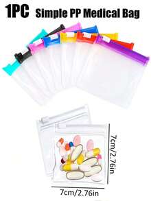 1pc Multi-Functional Fabric Small Medicine Bag, Portable Medical First Aid Kit, Outdoor Travel Medicine Bag, Dorm Emergency Medicine Storage Bag, Travel Accessories, Travel Essentials, Outdoor Office School Travel Supplies, Perfect For Beach, Summer Vacation, Back To School, Suitable For Travel And Home Use. - Multicolor - View 12