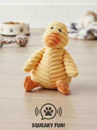 Squeaky Yellow Duck Dog Chew Doll, Plush Pet Doll For Small/Medium Dogs, Dental Care Chew Doll For Boredom Relief And Interactive Play