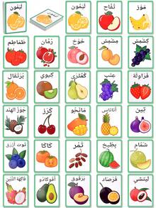 Bilingual Flashcards For Animals/Fruits/Vegetables/Body Parts, Arabic Vocabulary Learning Cards, English Animal Vocabulary Cards, Fruit & Vegetable Recognition Cards, School Learning Aids, Arabic-English Body Part Learning Cards, Suitable As Back-To-School Gifts, Early Learning Gifts - Color - View 8