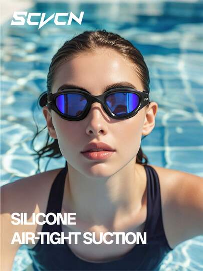 KAPVOE SCVCN 男士泳镜 专业女士泳镜 电镀泳镜 防雾可调节成人游泳眼镜 男士