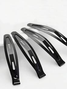 12pcs Simple Black Basic BB Clips Side Bangs Hair Clips For Women, Head Accessories, Hair Accessories For Women, Hair Slide, Hair Barrettes, Hairpin,Travel,Party - Black - View 4