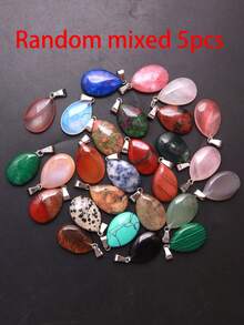 5颗/10颗/20颗/50颗水滴形天然石吊坠散珠泪滴形饰品，适用于DIY项链耳环首饰配件制作 - 水滴吊墜 - 查看 6