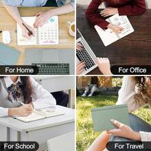 Bullet Dotted Journal Spiral Notebook, Large B5 Dotted Notebook 140 Pages, Leather Hardcover, 100 GSM Thick Dot Grid Paper, Inner Pocket, For Bullet Journaling, 7.6\ X 10\, Sage Green - B5點陣B5點陣 - 查看 8