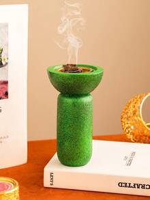 1pc Cylindrical Resin Incense Burner - Glitter Texture Luxury Style Aromatherapy Diffuser For Home, Office, Yoga & Party Gifting - Multicolor - View 17