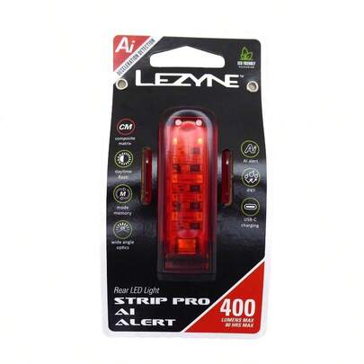 Luz trasera Lezyne Strip Drive Pro Ai Alert 400+ con alerta de frenado Ai