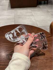 1pc Transparent TPU Silicone Phone Case, Full Camera Coverage, Leopard Print & Bow Design, UV Printing, Suitable For IPhone 16/16 Pro/16 Plus/16 Pro Max/7/7P/8/8P/X/XR/XS Max/11/11 Pro/11 Pro Max/12/12 Pro/12 Mini/12 Pro Max/13/13 Pro/13 Pro Max/14/14 Pro/14 Plus/14 Pro Max/15/15 Pro/15 Plus/15 Pro Max - Clear - View 3
