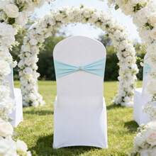 Cintas con lazo de diamantes de imitación para silla de boda, creativas y elegantes, para cubrir sillas de comedor, para fiestas, ceremonias y recepciones. - azul - Ver 2