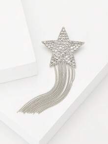 Luxury Rhinestone Pentagram Tassel Brooches - Star Pins For Women Unisex Casual Party Jewelry Accessories / Friends Gifts Badges Decoration - Five-pointed Star Tassel - View 5