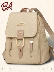 Anti-Theft Retro Pu Soft Leather Flap Backpack Women Purse, Multi-Functional And Stylish Daily Bag, Multi-Pocket Lightweight Travel Bag, Large Capacity Simple School Bag, Convenient Book Bag, Suitable For Students, Nurses, Teachers, Business People, Travel And Vacation, Business Trips, Daily Commuting, Shopping, Office, Dating, Hiking, Training, Work, Birthday Gifts, Holiday Gifts - Multicolor - View 16