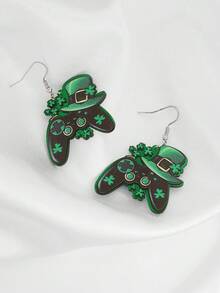 1 Pair Casual Creative Ireland Themed Novelty European & American Holiday St. Patrick's Day Unique Game Controller Shaped Earrings