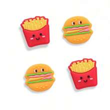 TOOUEE 4PCS 3D For French Fries&Hamburger Theme Cute Kawaii Silicone Joycon Thumb Grip Caps, Soft Cartoon Skull Theme Joystick Cover Button Caps For Switch / OLED / Switch Lite Cute Switch/Lite/Oled Accessories
