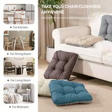 Set Of 4-Themed Foam Cushions Chairs, Suitable Both Indoor And Outdoor Use, Dining, Kitchen, Office, And Patio Seating - Light Grey - View 3